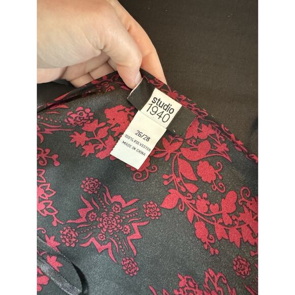 Studio 1940 Women's Red And Black Blouse vamp whimsigoth fairy plus 26 28 - Picture 6 of 9